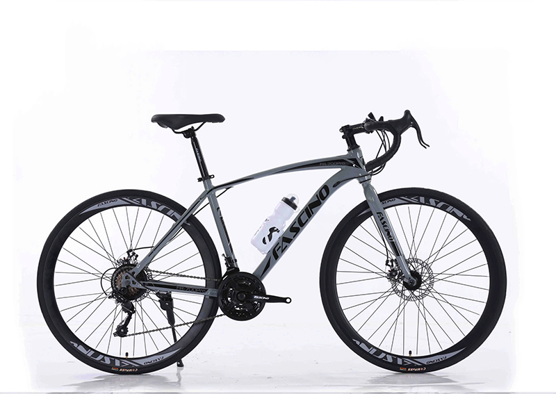 Xe Đạp Đua Fascino FR700 PRO - Khung Thép Hợp Kim Không Mối Hàn 11 FASCINO FR700 PRO với dáng road bike bánh 700C màu xám
